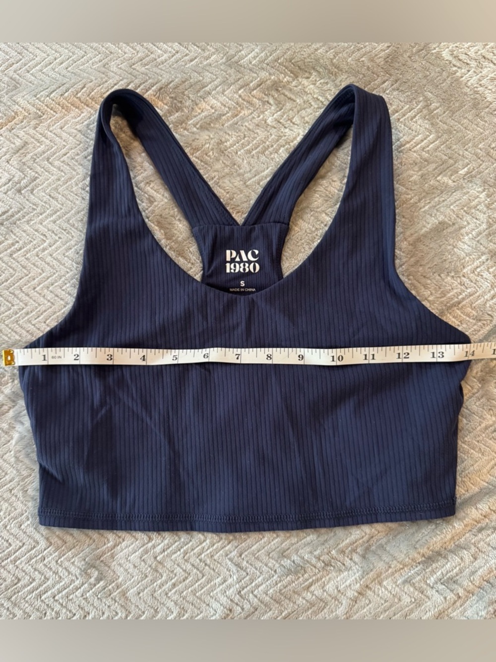 PacSun PAC 1980 Ribbed Racerback Tank Sports Bra Navy Blue Size Small - Picture 3 of 3
